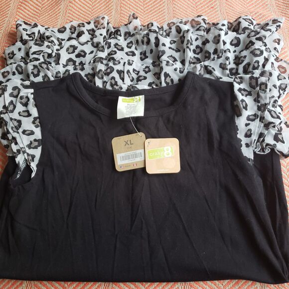 NWT Crazy 8 by Gymboree Drop Waist Black/Leopard Dress Sz. XL/14 Back to School - Picture 3 of 3